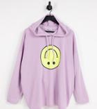 Noisy May Curve Exclusive Face Graphic Hoodie In Lilac-purple