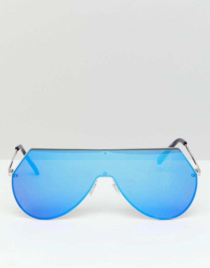 7x Futuristic Visor Sunglasses - Blue