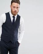 Harry Brown Plain Stretch Slim Suit Vest - Navy