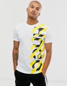 Hugo Denxi Chevron Logo T-shirt In White - White