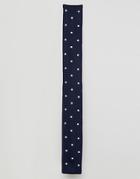 Jack & Jones Knitted Tie With Spot - Navy