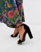 Ted Baker Black Suede Scallop Barely There Heeled Sandals - Black
