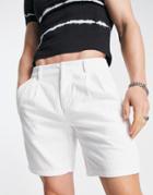 Asos Design Cigarette Shorts In White Cord