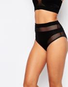 Jaded London High Waist Knicker - Black