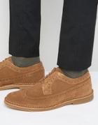Selected Homme Royce Suede Brogue Shoes - Brown