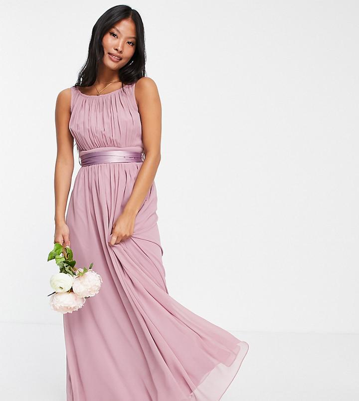 Little Mistress Petite Bridesmaid Maxi Dress In Pink