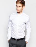 Selected Homme Shirt With Concealed Button Down Collar In Slim Fit - White