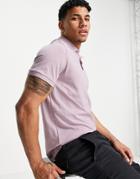 Asos Design Organic Jersey Polo In Purple