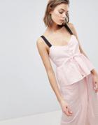 Sabina Musayev Pinstripe Drawstring Cami - Pink