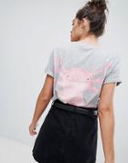 We Are Hairy People Organic Cotton Boyfriend T-shirt With Hand Painted Axolotl - Gray