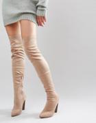 Truffle Wham Over The Knee Stretch Boot - Beige