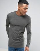 Asos Longline Muscle Long Sleeve T-shirt - Green