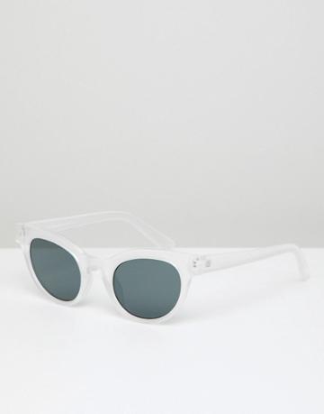 Aj Morgan Round Sunglasses In Matte Crystal-clear