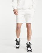 Asos Design Jersey Skinny Shorts In Soft White