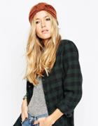 Asos Rib Triple Knot Headband - Tobacco