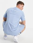 Adidas Originals Trefoil Marshmallow T-shirt In Sky Blue-black