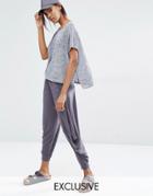 Stitch & Pieces Relaxed Lounge Cropped Jogger - Dark Gray
