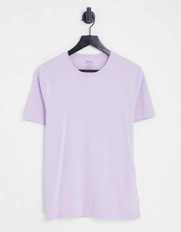Polo Ralph Lauren T-shirt In Lilac With Pony Logo-purple