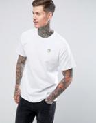 New Love Club Embroidered Peach T-shirt - White