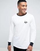Hype Ringer Long Sleeve T-shirt In White - White