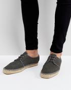 Hudson London Exclusive For Asos Lace Up Mesh Espadrilles - Gray