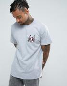 New Love Club Cat Face T-shirt - Gray