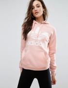 Adidas Originals Pink Trefoil Boyfriend Hoodie - Pink