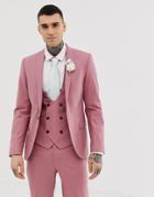 Twisted Tailor Super Skinny Suit Jacket In Dusky Pink - Pink