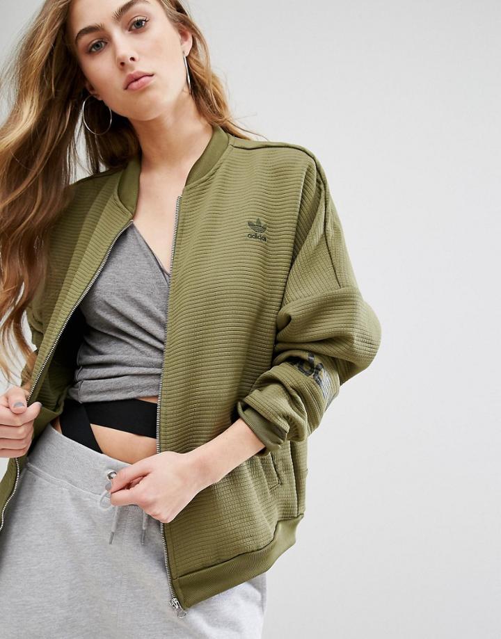 Adidas Originals Waffle Bomber Jacket - Green