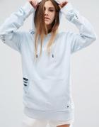 Criminal Damage Oversized Hoodie With Distressing Co-ord - Blue