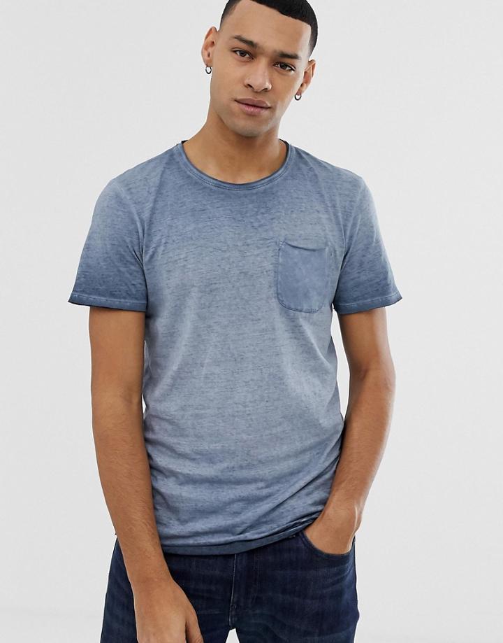 Jack And Jones Originals Pocket T-shirt With Raw Edges - Navy