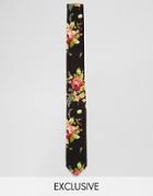 Reclaimed Vintage Floral Tie In Black - Black