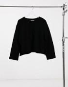 Weekday Donnie Organic Cotton Side Split Sweatshirt In Black