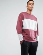 Asos Oversized Sweatshirt In Pink And Gray Marl - Red