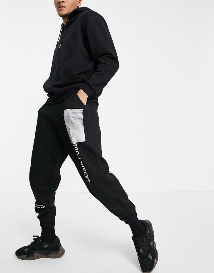 Asos Dark Future Oversized Sweatpants With Logo Prints In Black - Part Of A Set