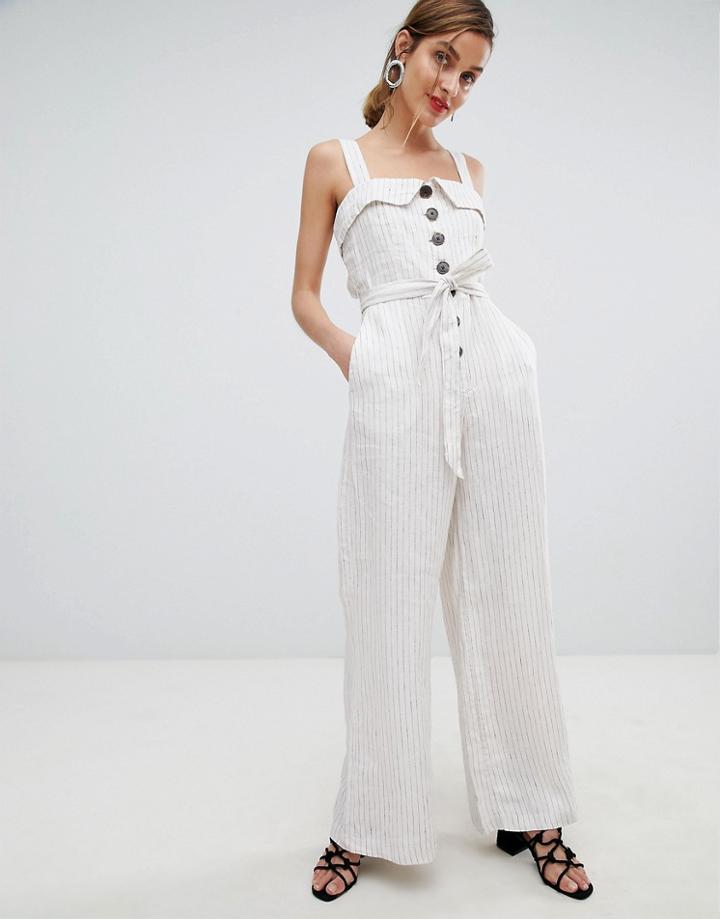 Mango Stripe Wide Leg Jumpsuit - Multi