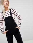 Pull & Bear Black Long Overall In Black - Black
