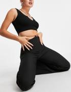 Asos Design Wide Leg Pant With Chain Waist In Black-multi