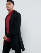 Religion Longline Cardigan In Black - Black
