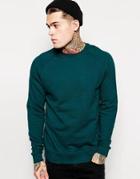 Asos Sweatshirt With Raglan Sleeves - Deep Green