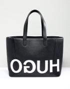 Hugo Tote Bag With Textured Logo - Black