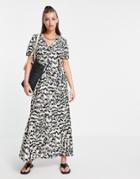Vero Moda Organic Cotton Maxi Dress In Abstract Print-multi