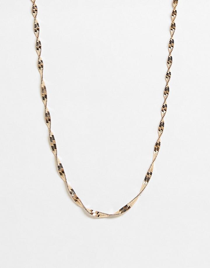French Connection Twist Necklace In Gold