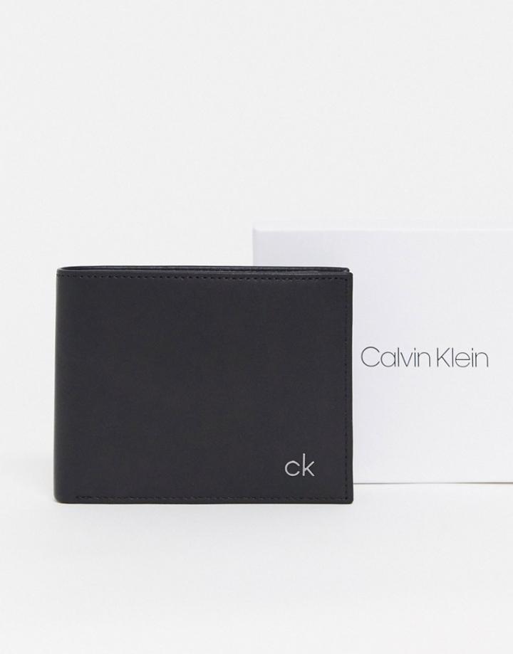 Calvin Klein Leather Wallet 5cc Coin-black