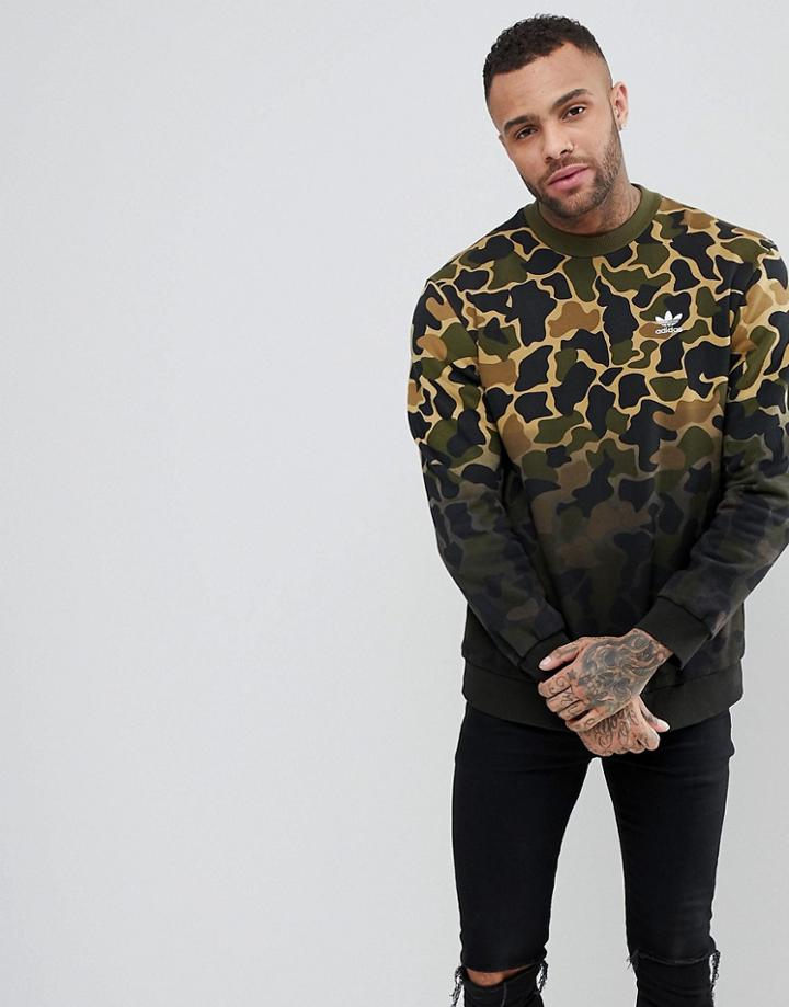 Adidas Originals Camo Sweat In Green Ce2463 - Green