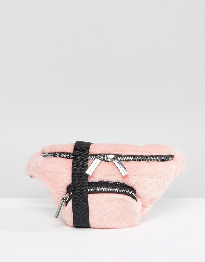 Skinnydip Blush Faux Fur Fanny Pack - Pink
