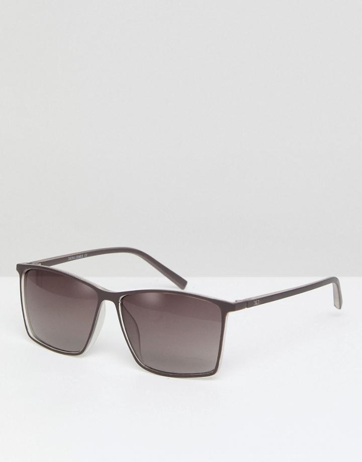 Jack & Jones Square Frame Sunglasses - White