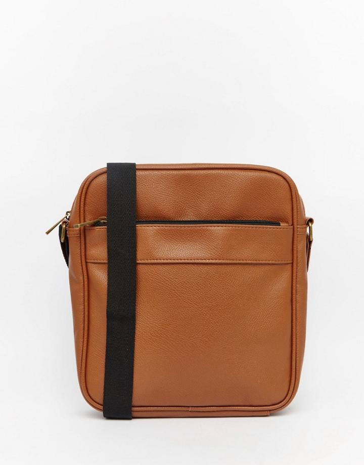 Asos Mini Messenger In Brown With Zip - Brown