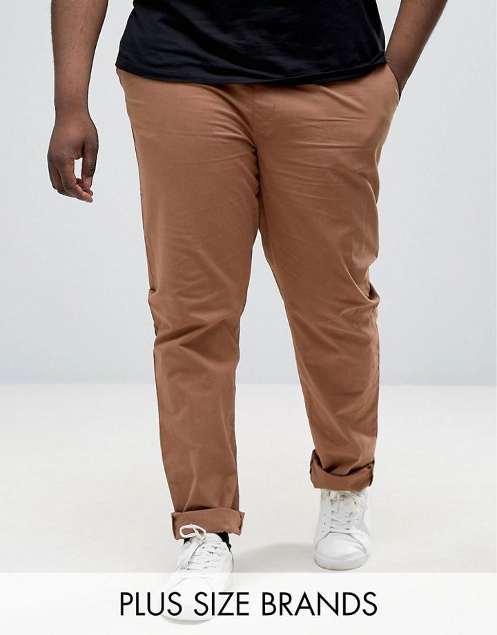 Another Influence Plus Tie Waist Slim Chino Pants - Tan