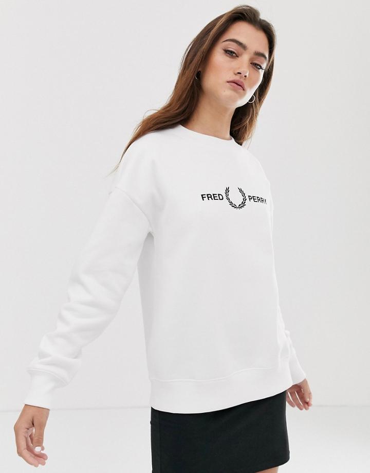 Fred Perry Graphic Logo Sweatshirt-white